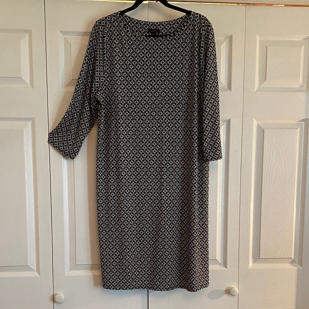 J. Jill Monochrome Patterned Long Sleeve Dress